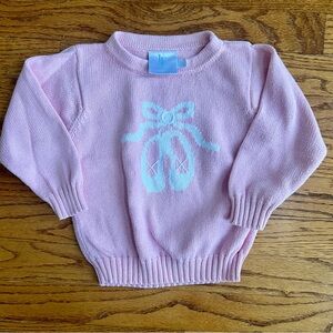 Little English Pink Sweater with Ballet Motif